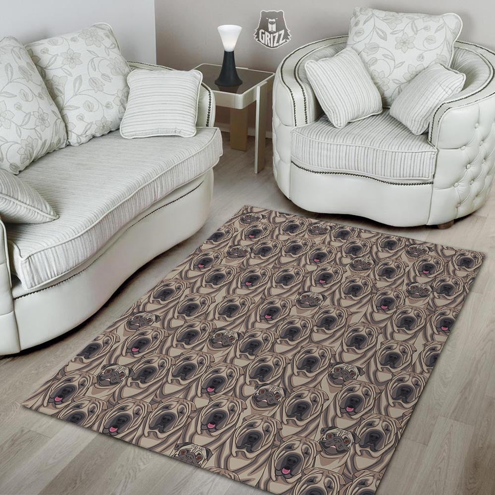 Pug And Shar Pei Print Pattern Floor Mat-grizzshop