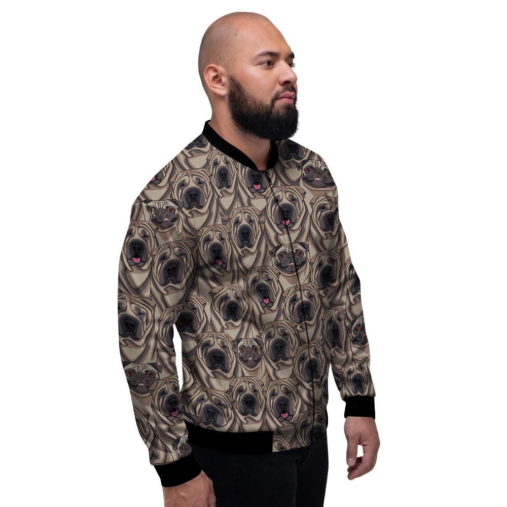 Pug And Shar Pei Print Pattern Men's Bomber Jacket-grizzshop