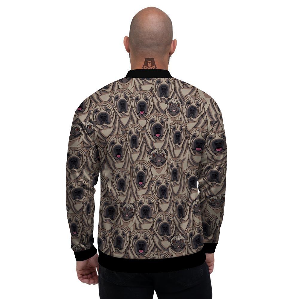 Pug And Shar Pei Print Pattern Men's Bomber Jacket-grizzshop
