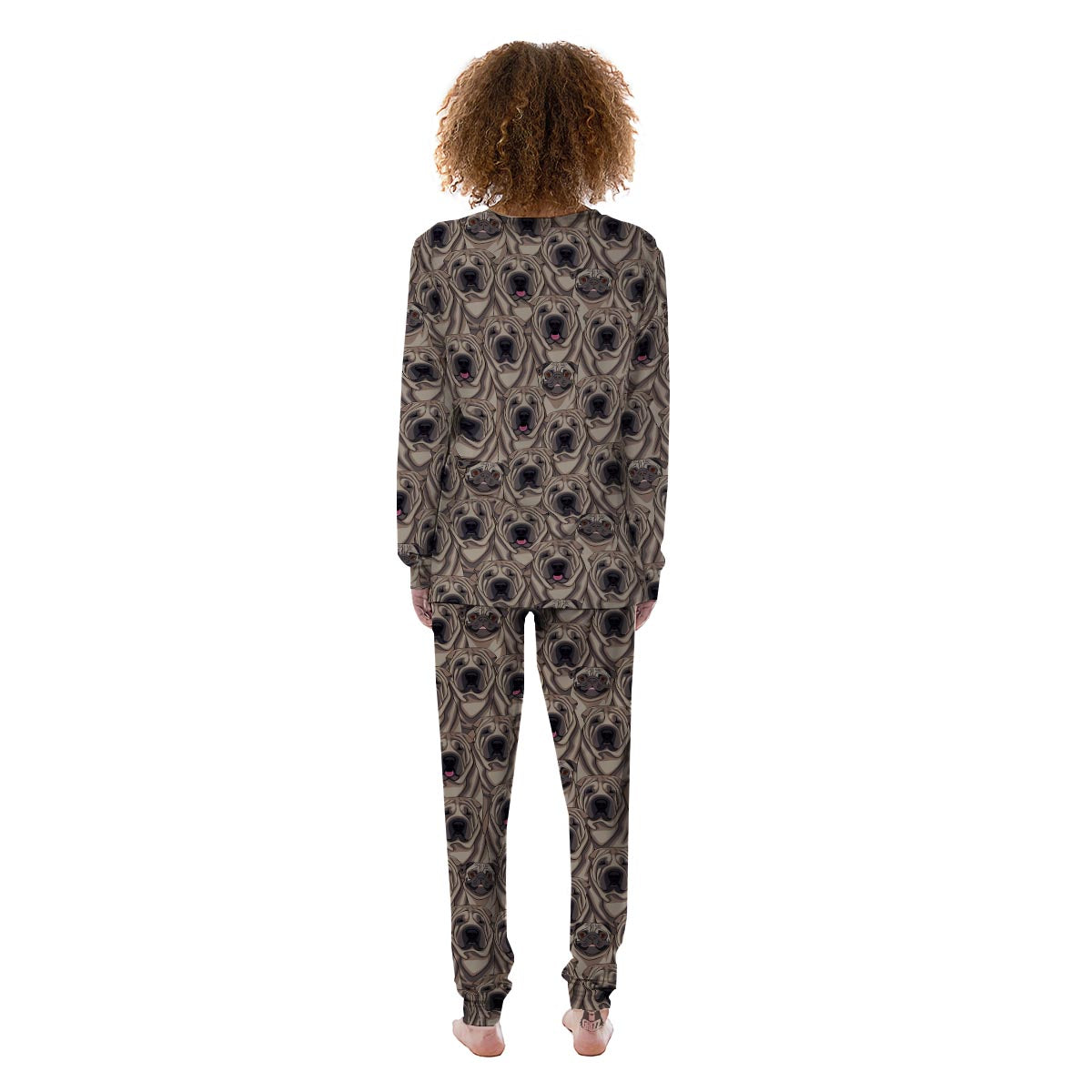 Pug And Shar Pei Print Pattern Women's Pajamas-grizzshop