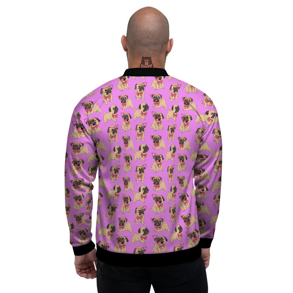 Pug Cute Print Pattern Men's Bomber Jacket-grizzshop