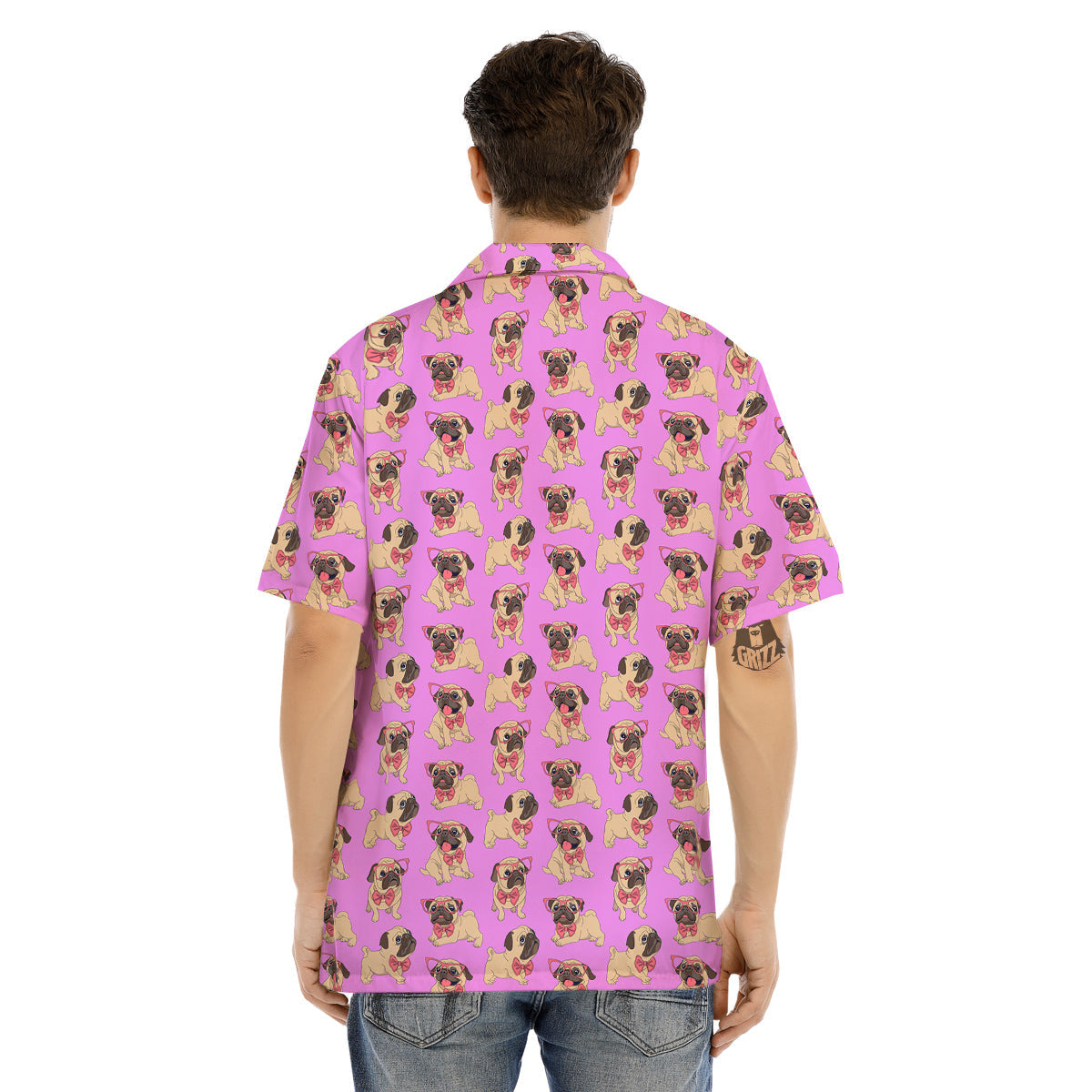 Pug Cute Print Pattern Men's Hawaiian Shirt-grizzshop