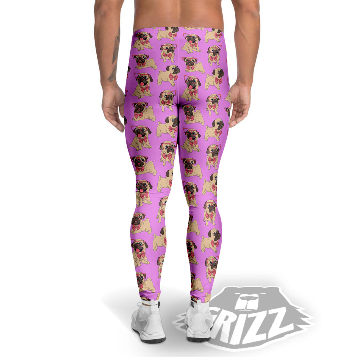 Pug Cute Print Pattern Men's Leggings-grizzshop