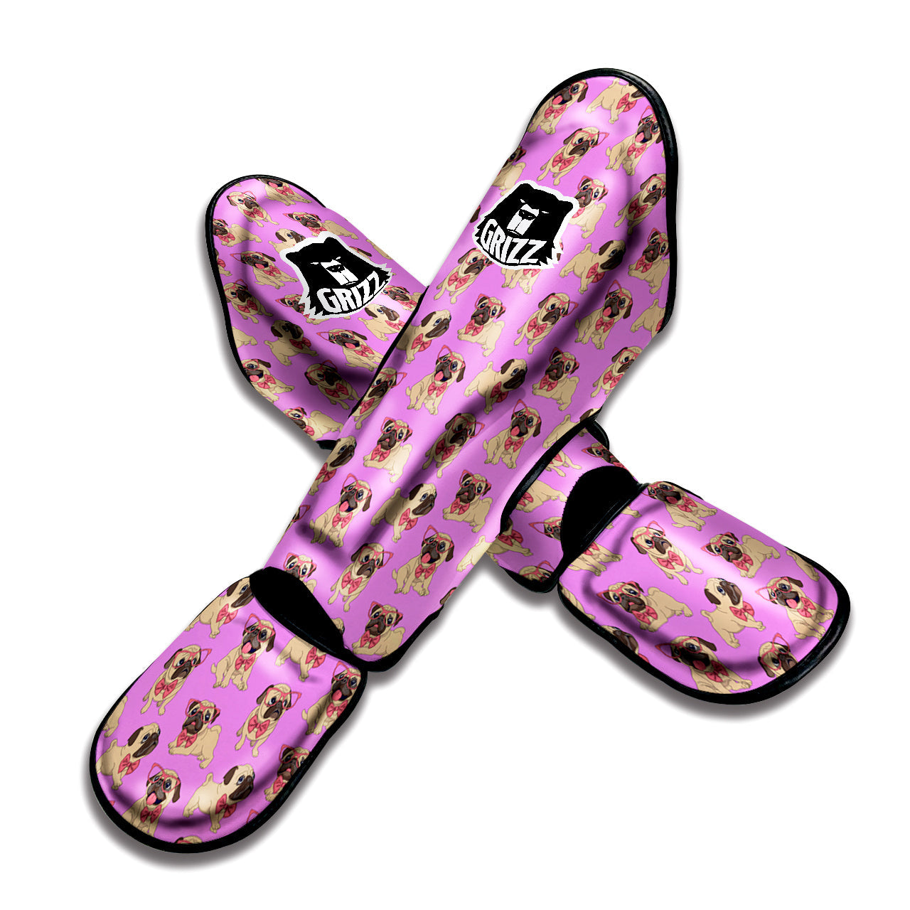 Pug Cute Print Pattern Muay Thai Shin Guards-grizzshop
