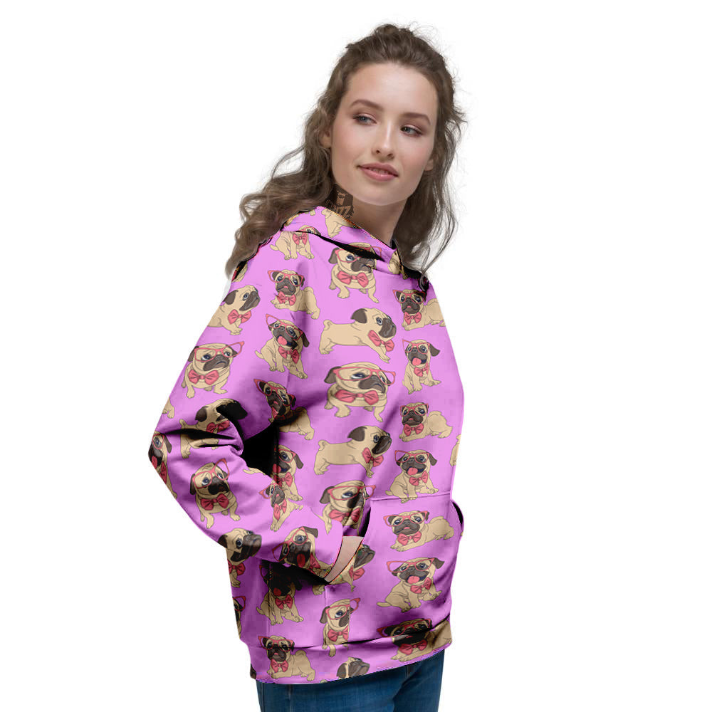 Pug Cute Print Pattern Women's Hoodie-grizzshop