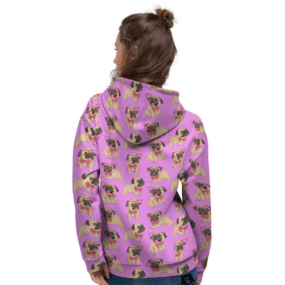 Pug Cute Print Pattern Women's Hoodie-grizzshop