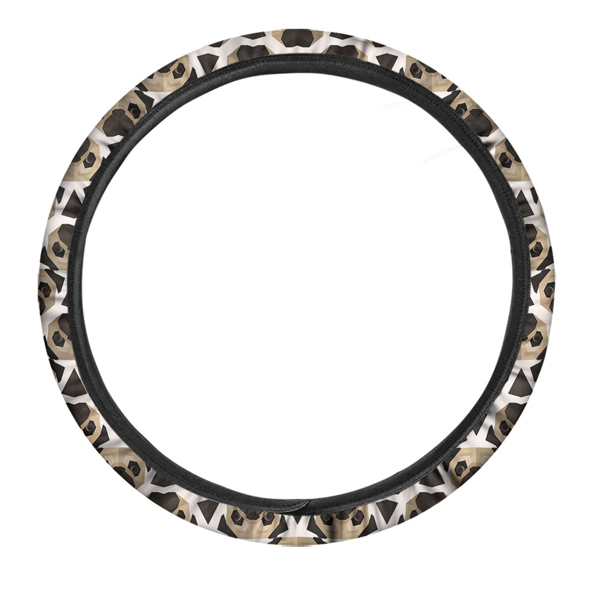 Pug Geometric Print Pattern Car Steering Wheel Cover-grizzshop