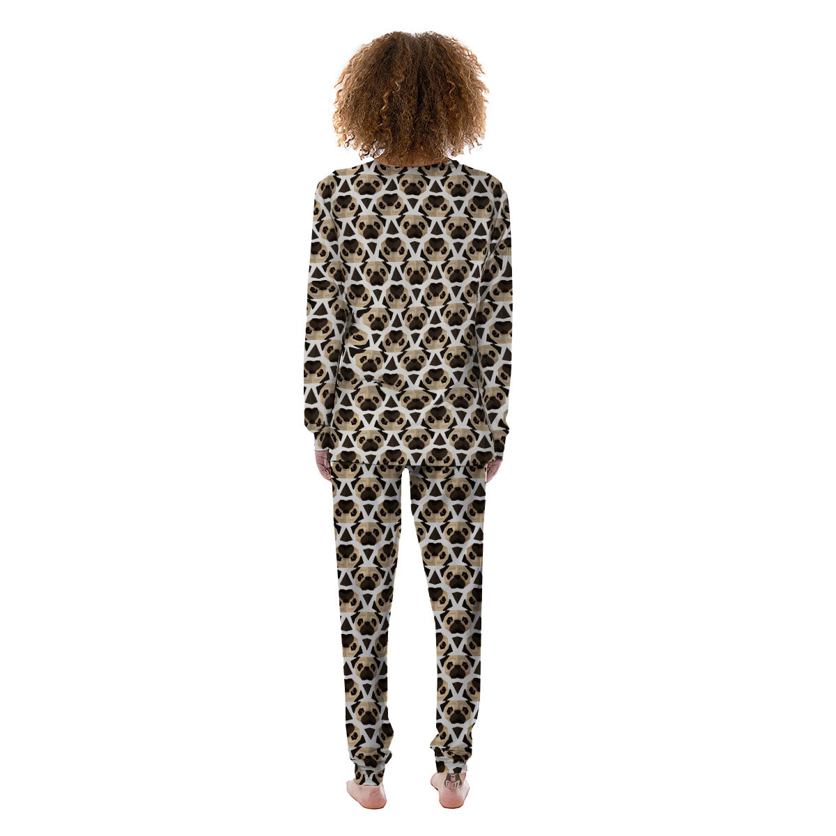 Pug Geometric Print Pattern Women's Pajamas-grizzshop
