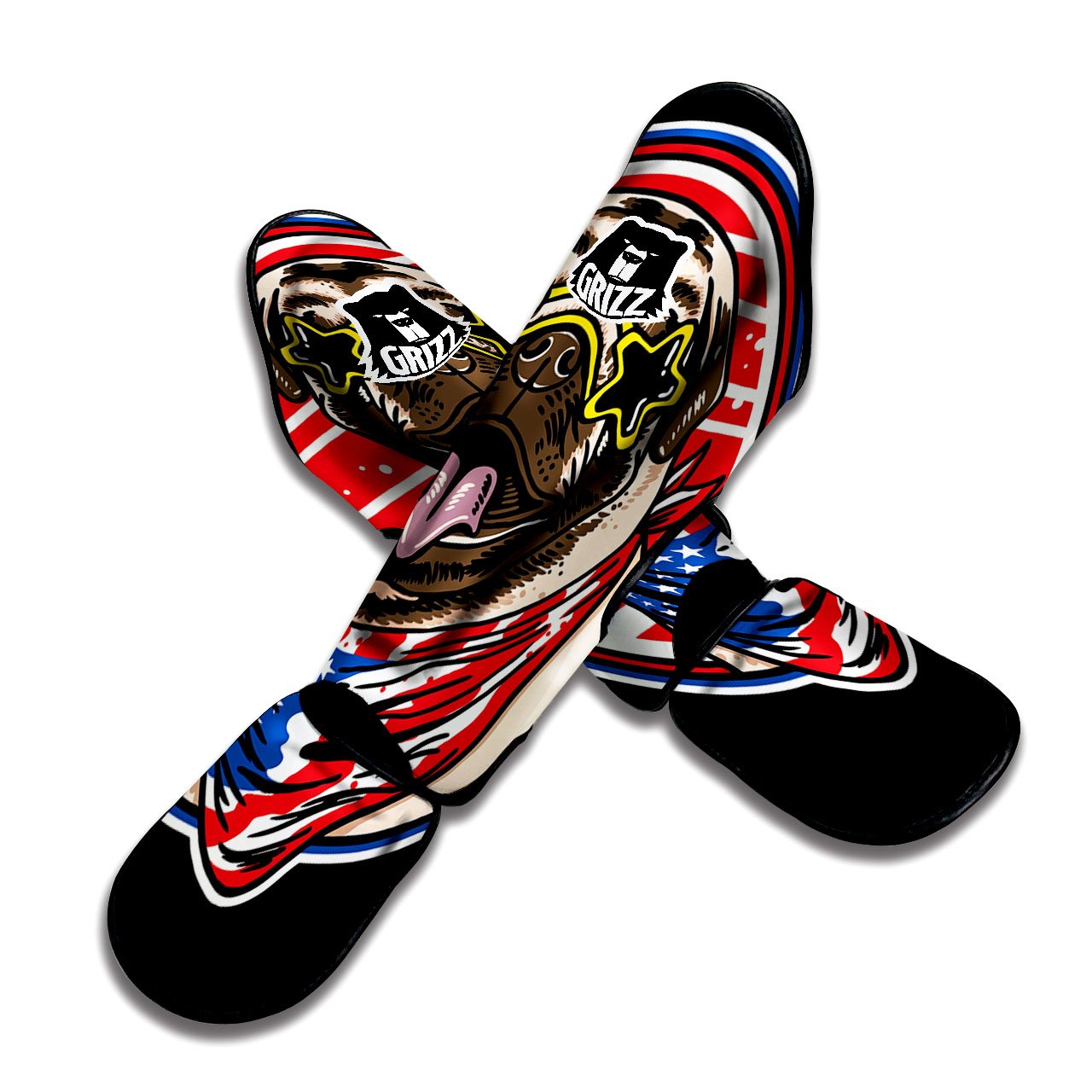 Pug Hipster Print Muay Thai Shin Guards-grizzshop