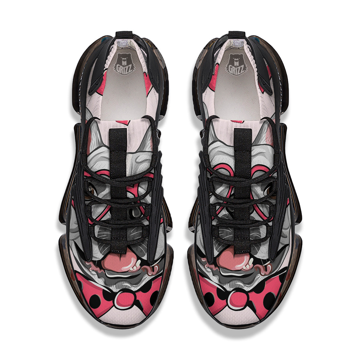 Pug With Glasses Cute Print Cute Black Gym Shoes-grizzshop