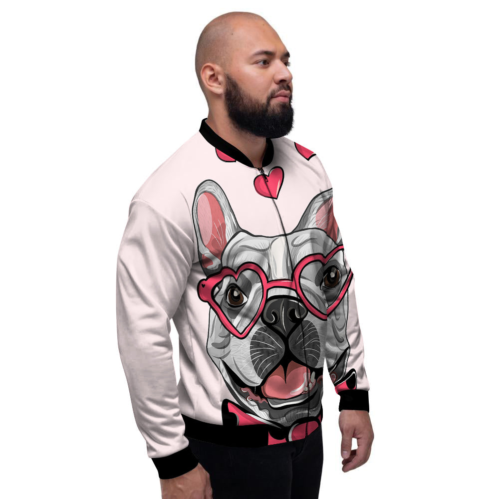 Pug With Glasses Cute Print Cute Men's Bomber Jacket-grizzshop