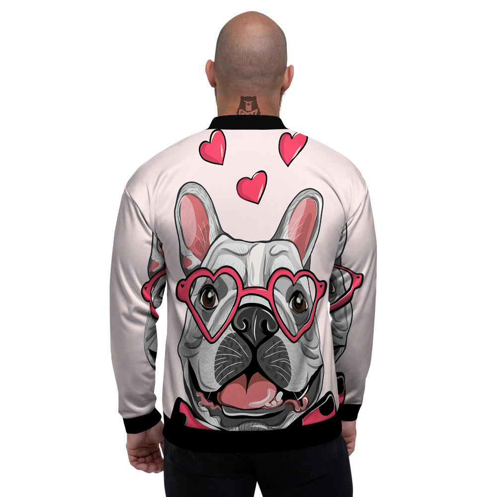 Pug With Glasses Cute Print Cute Men's Bomber Jacket-grizzshop