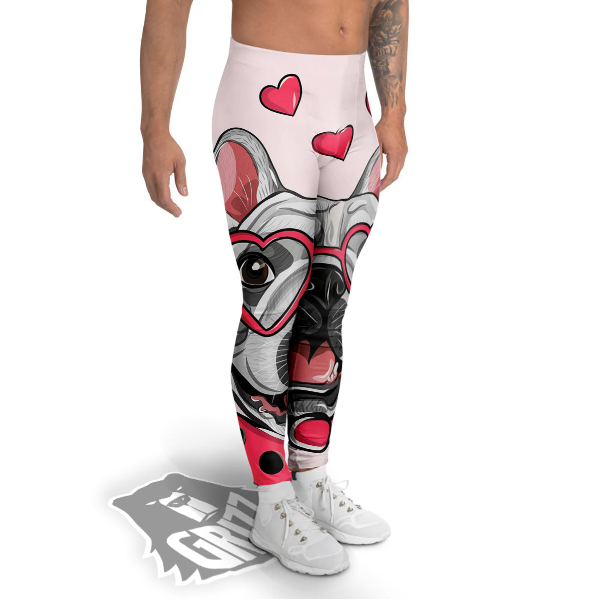 Pug With Glasses Cute Print Cute Men's Leggings-grizzshop