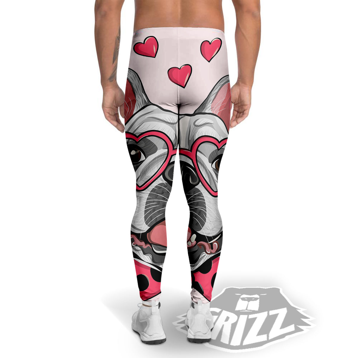 Pug With Glasses Cute Print Cute Men's Leggings-grizzshop