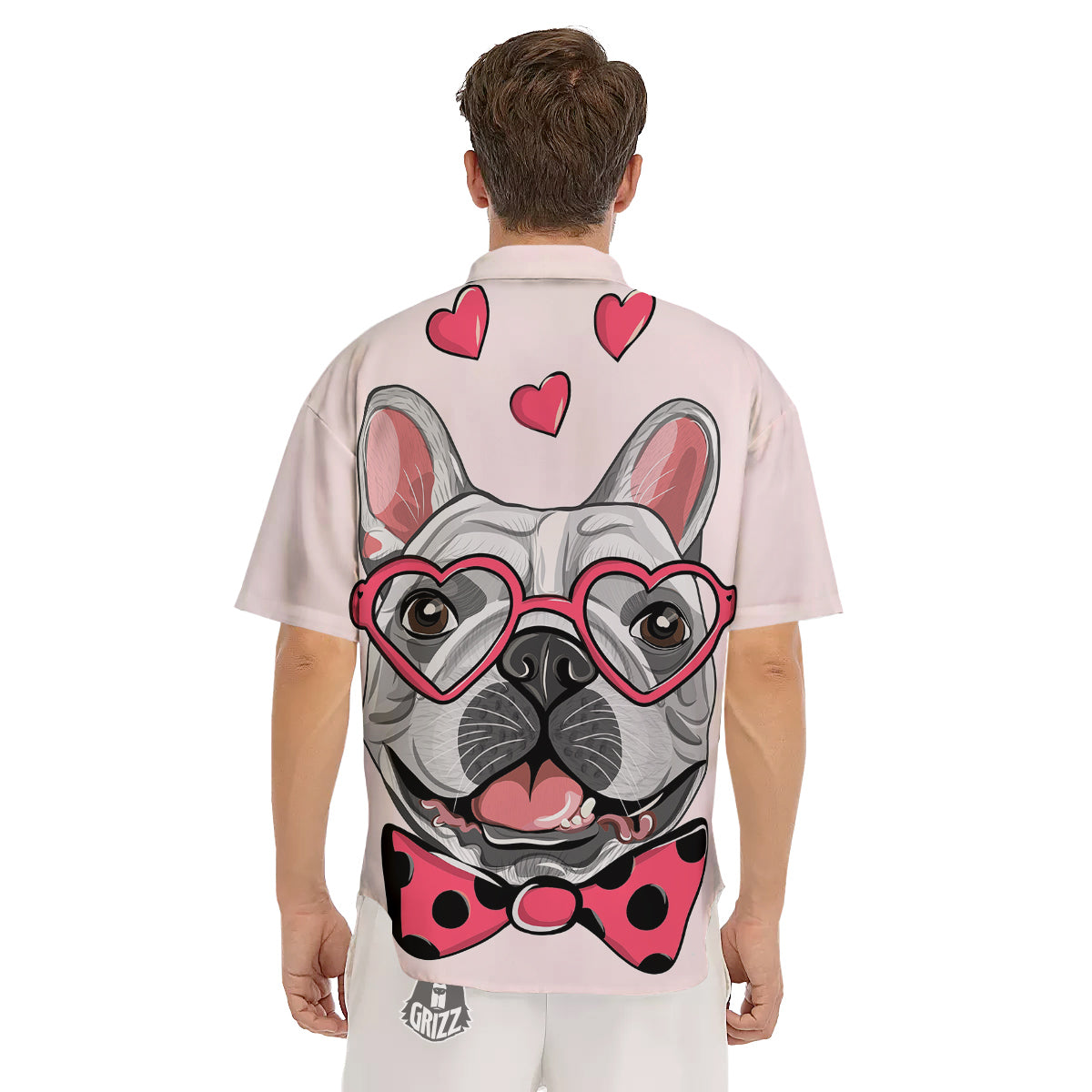 Pug With Glasses Cute Print Cute Men's Short Sleeve Shirts-grizzshop