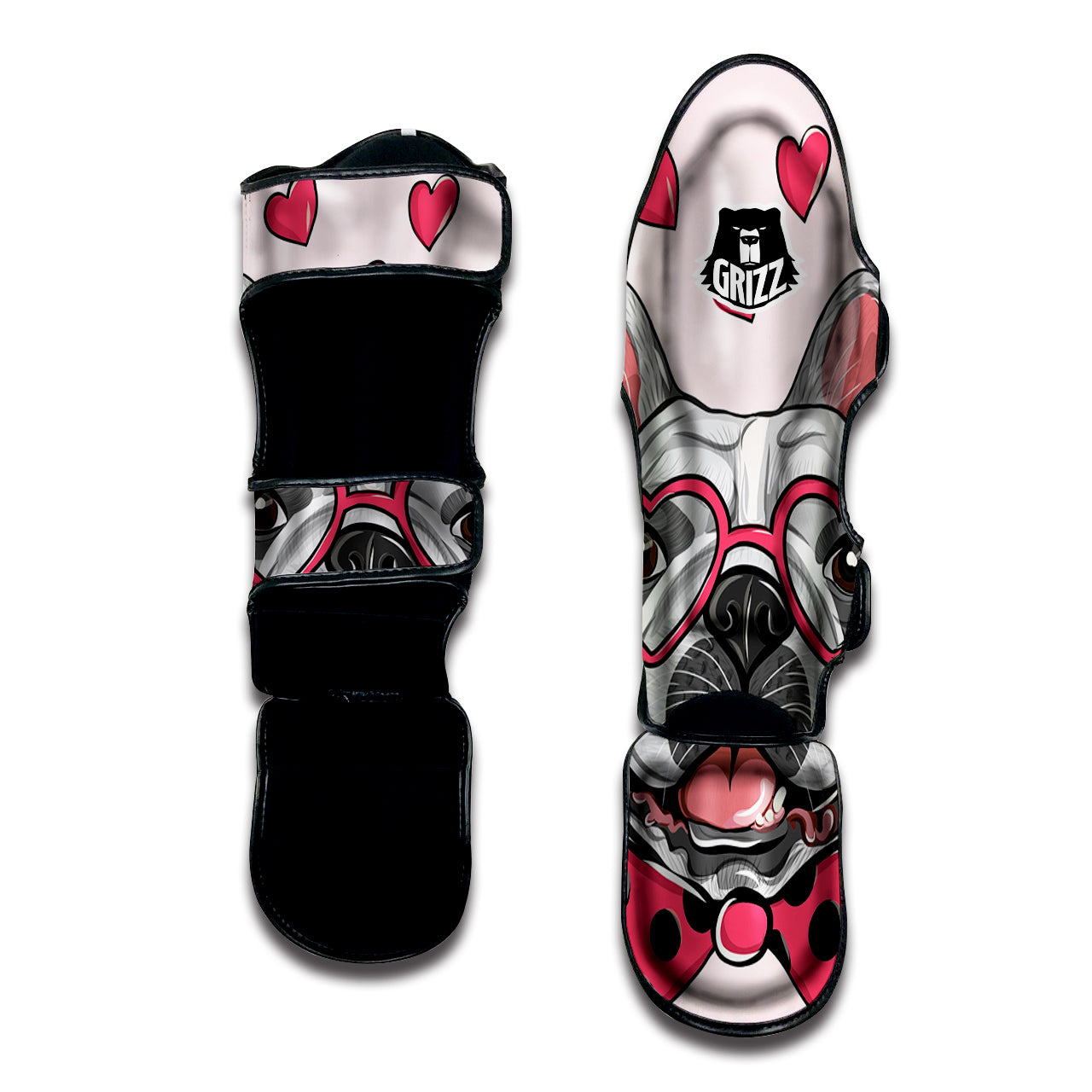 Pug With Glasses Cute Print Cute Muay Thai Shin Guards-grizzshop