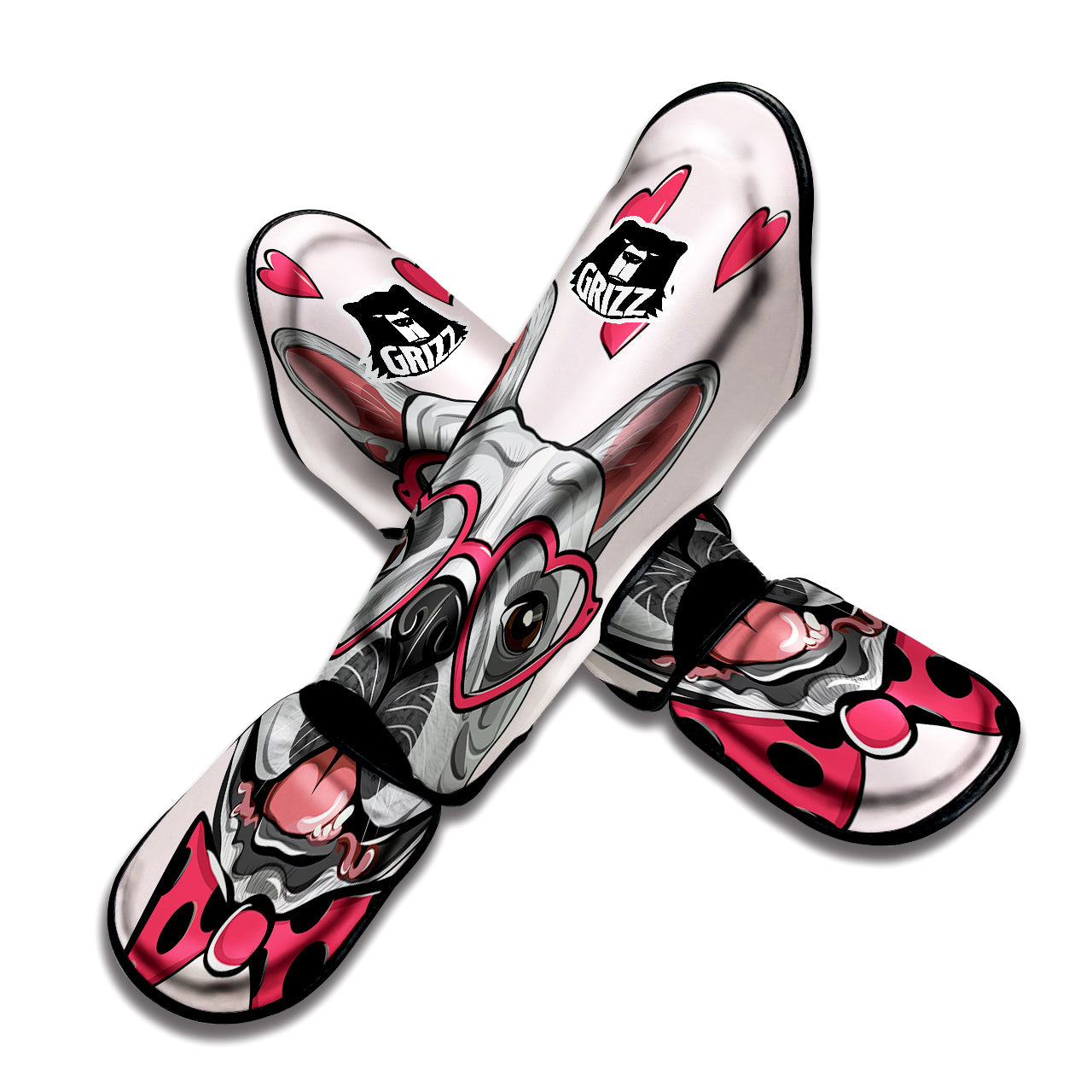 Pug With Glasses Cute Print Cute Muay Thai Shin Guards-grizzshop