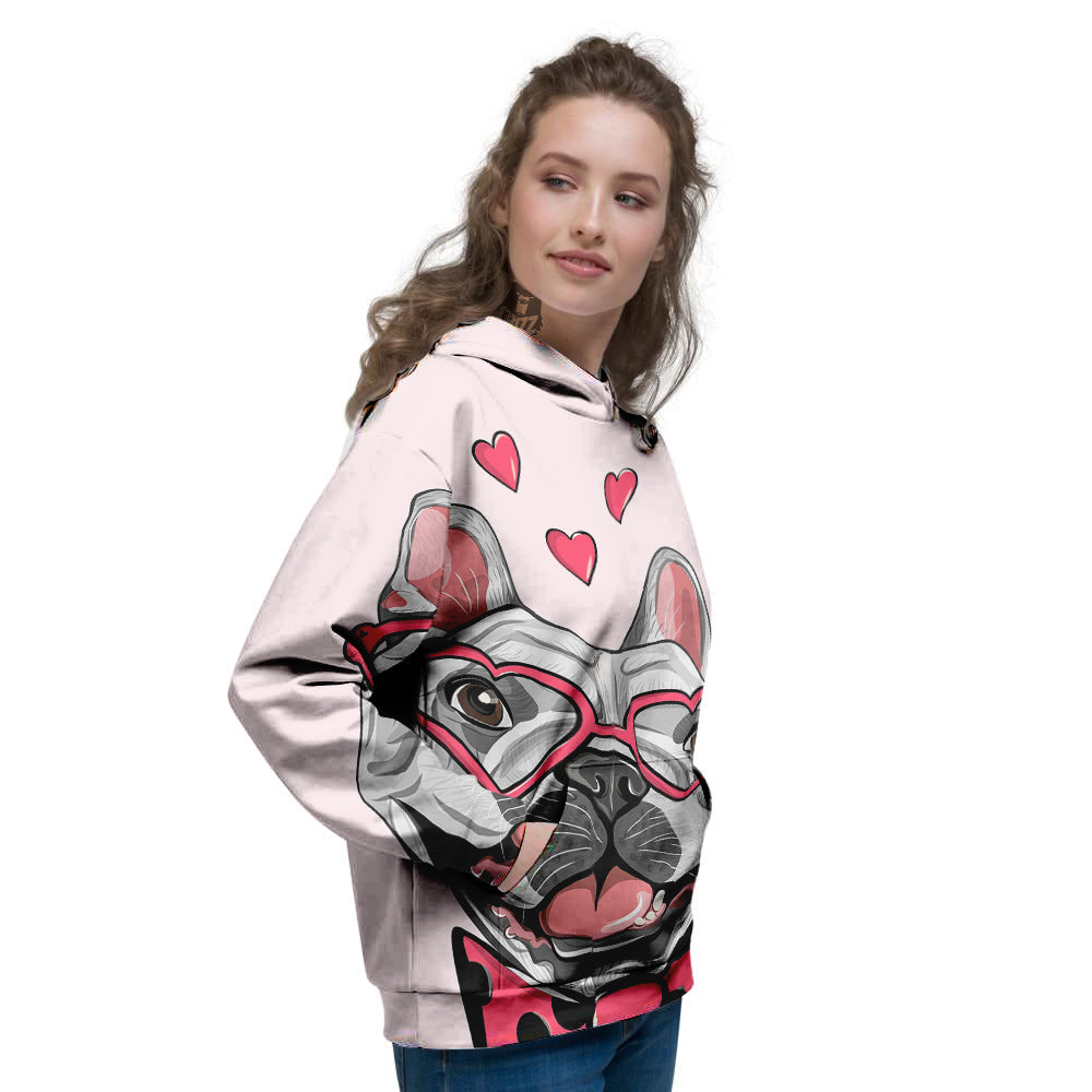Pug With Glasses Cute Print Cute Women's Hoodie-grizzshop