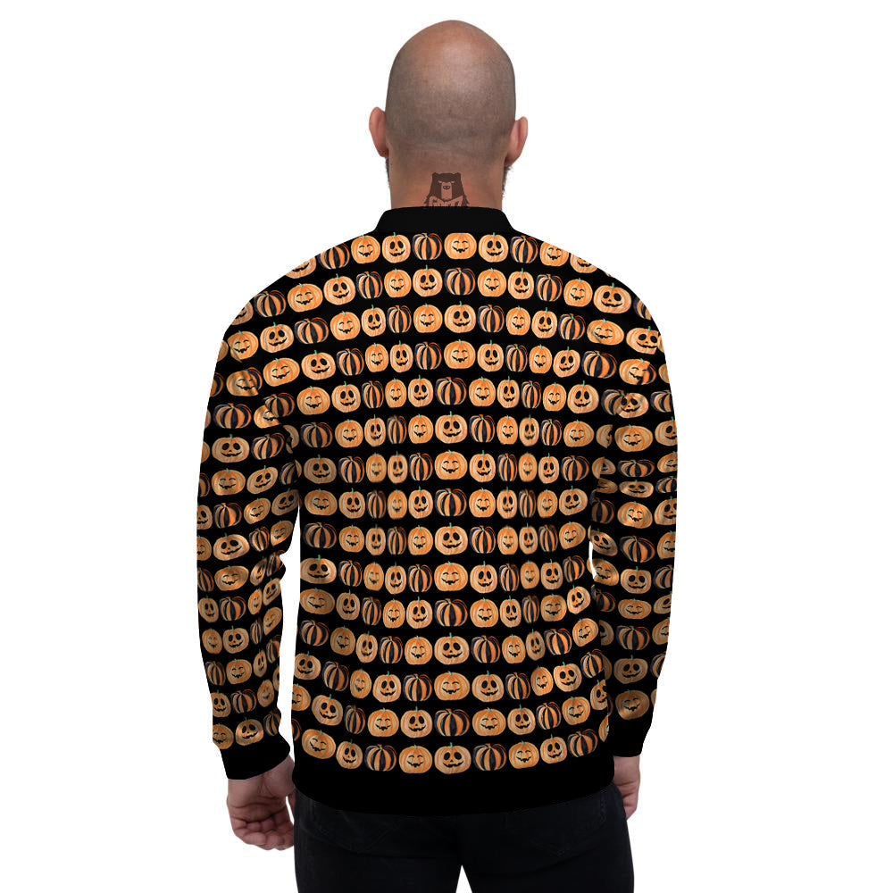 Pumpkin Cute Print Pattern Men's Bomber Jacket-grizzshop