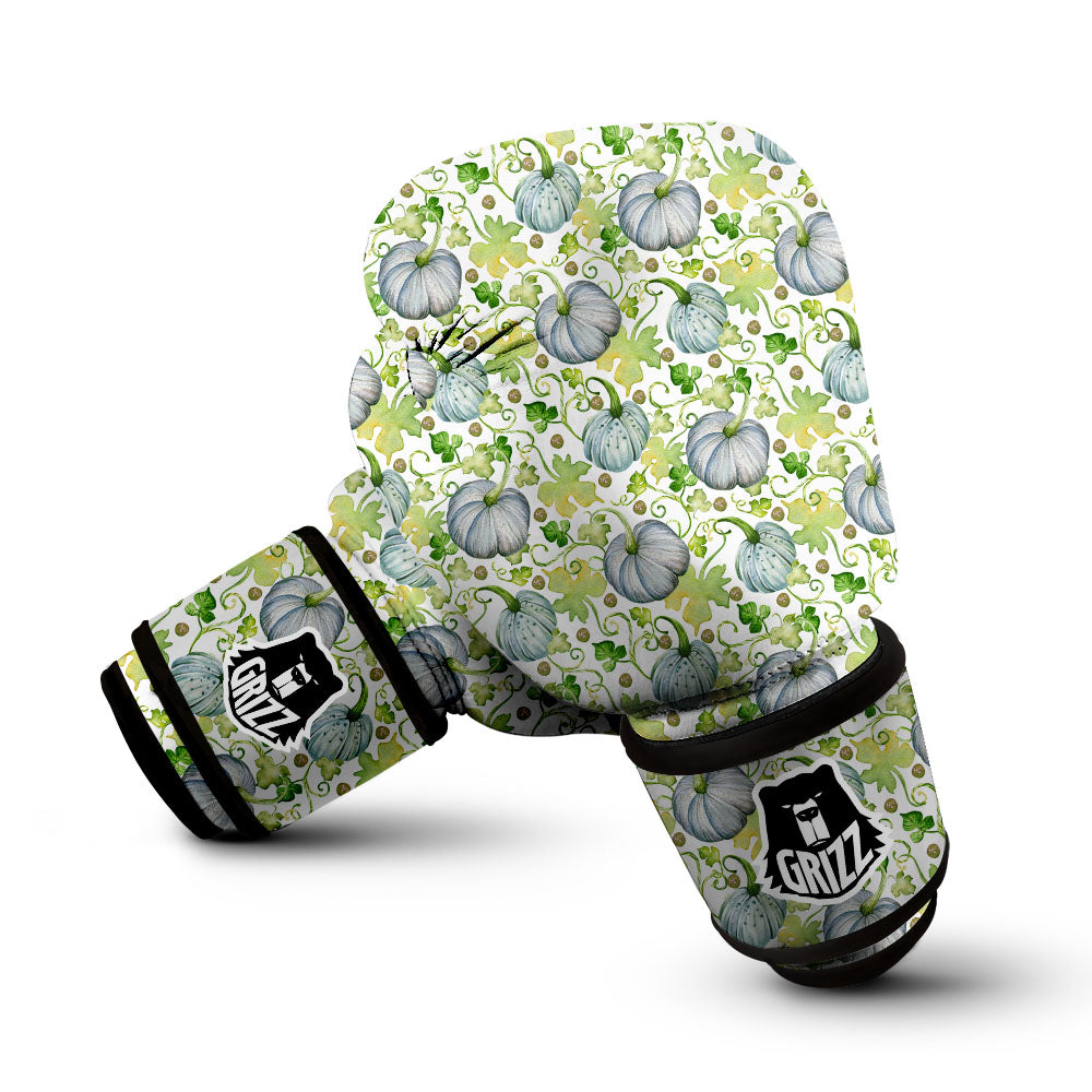 Pumpkin Green Print Pattern Boxing Gloves-grizzshop