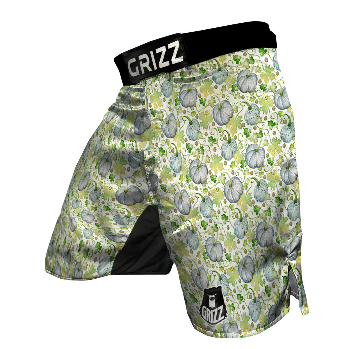 Pumpkin Green Print Pattern MMA Shorts-grizzshop