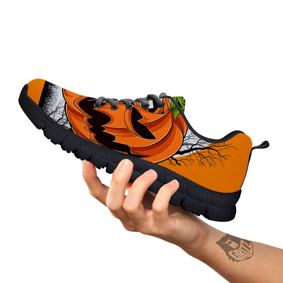 Pumpkin Halloween Character Print Black Sneaker-grizzshop