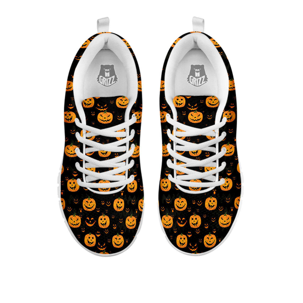 Pumpkin Halloween Fun Print Pattern White Sneaker-grizzshop