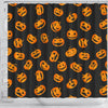 Pumpkin Halloween Pattern Print Bathroom Shower Curtain-grizzshop