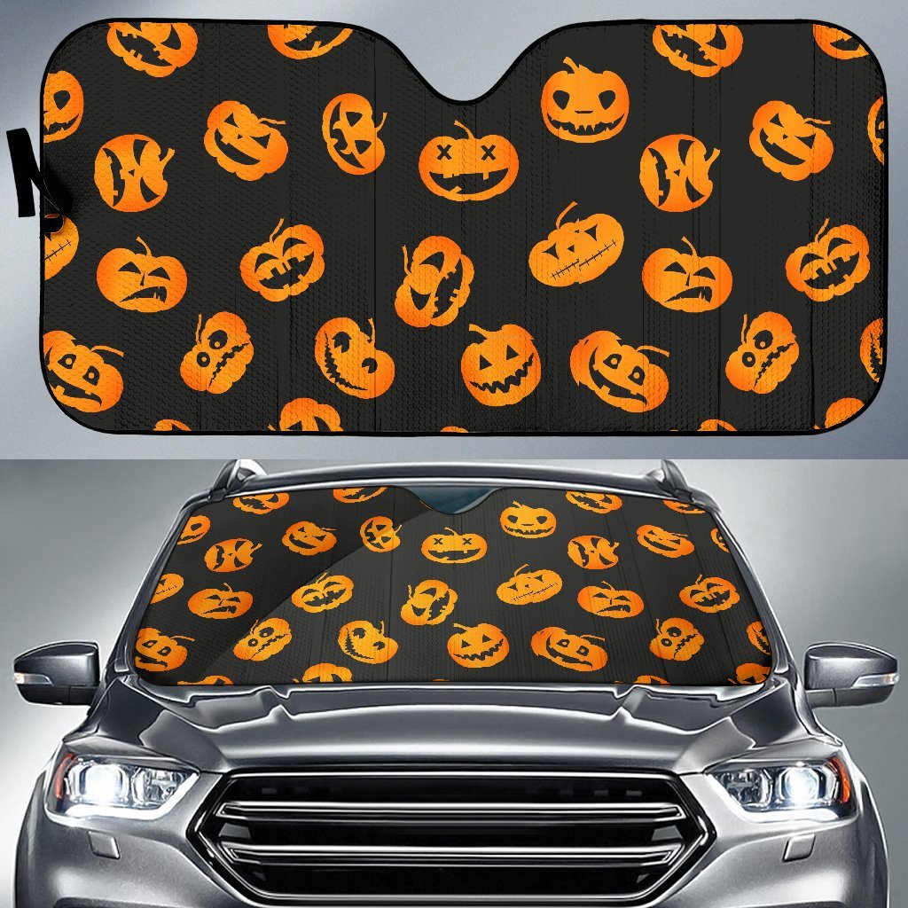 Pumpkin Halloween Pattern Print Car Sun Shade-grizzshop