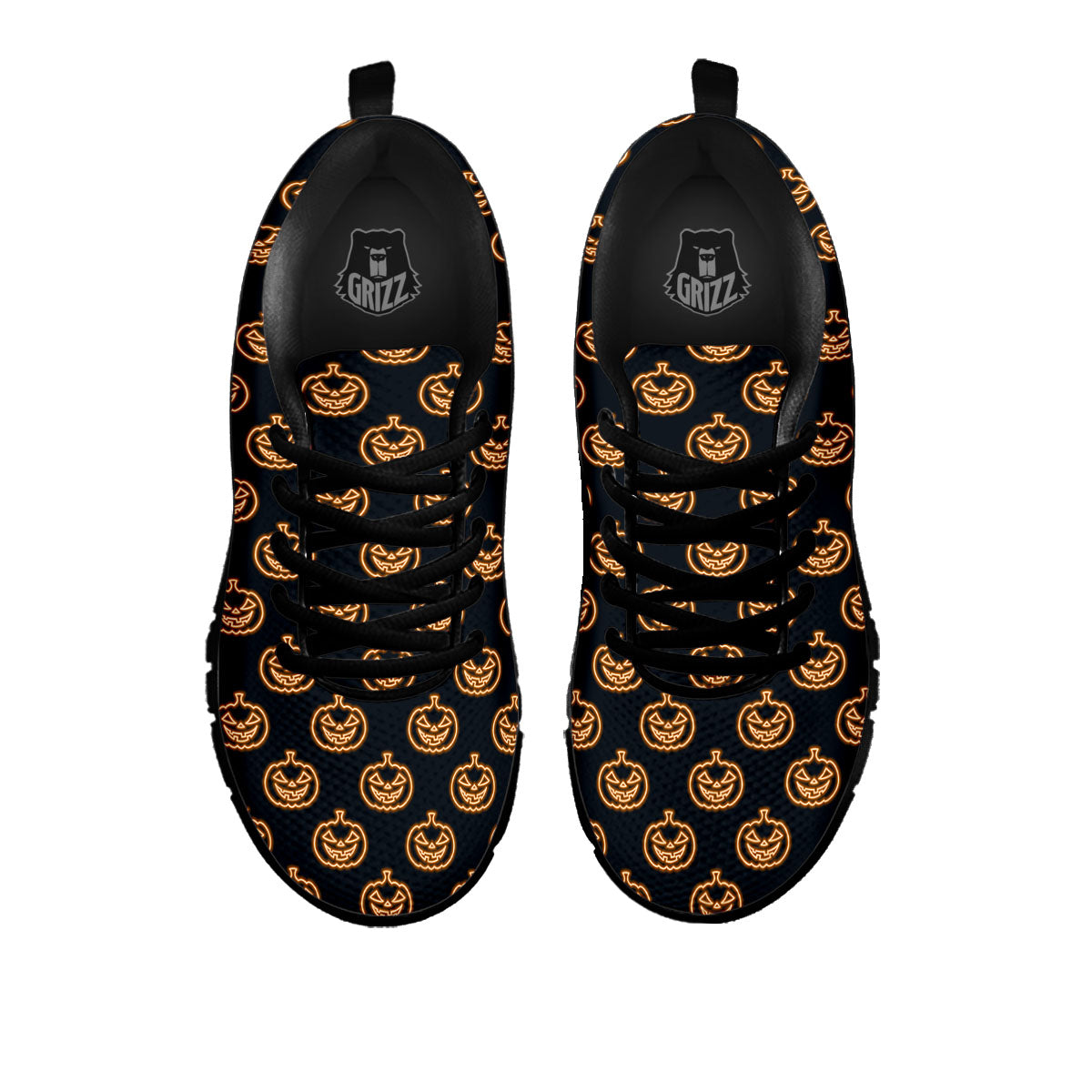 Pumpkin Halloween Print Pattern Black Sneaker-grizzshop
