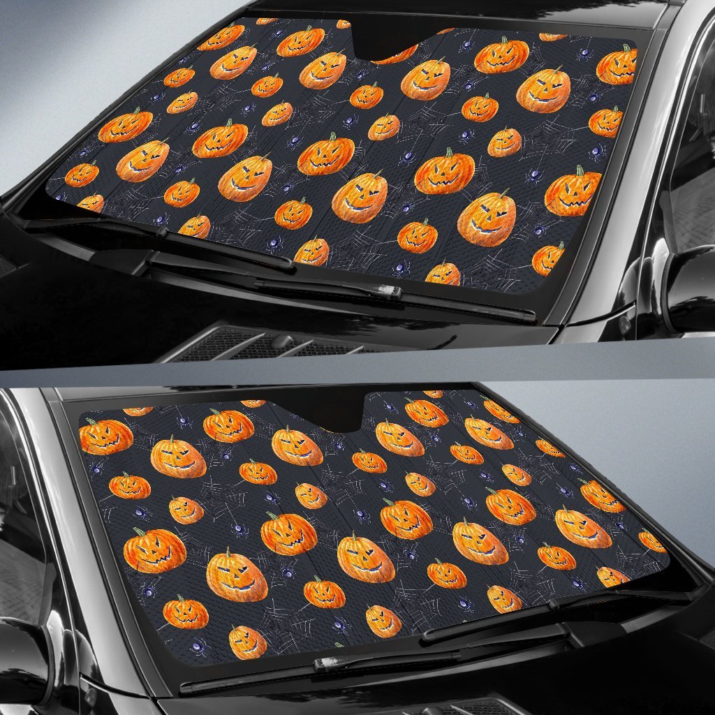 Pumpkin Halloween Print Pattern Car Sun Shade-grizzshop