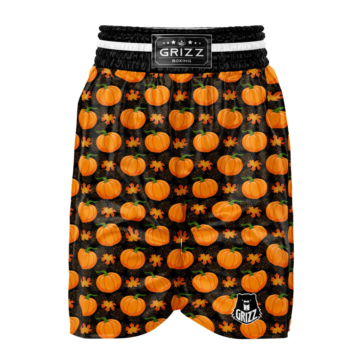 Pumpkin Orange Print Pattern Boxing Shorts-grizzshop