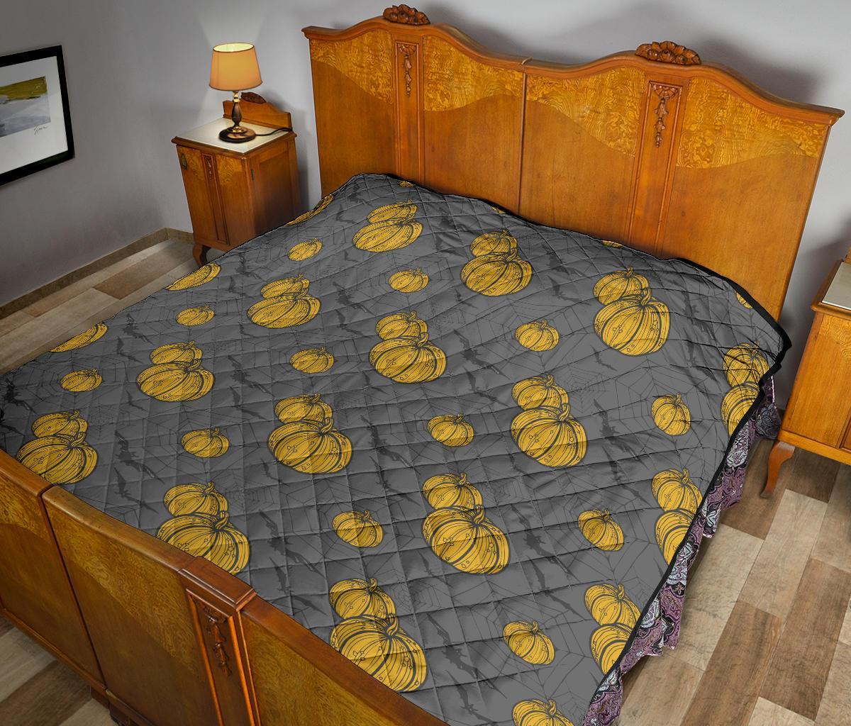 Pumpkin Pattern Print Quilt-grizzshop
