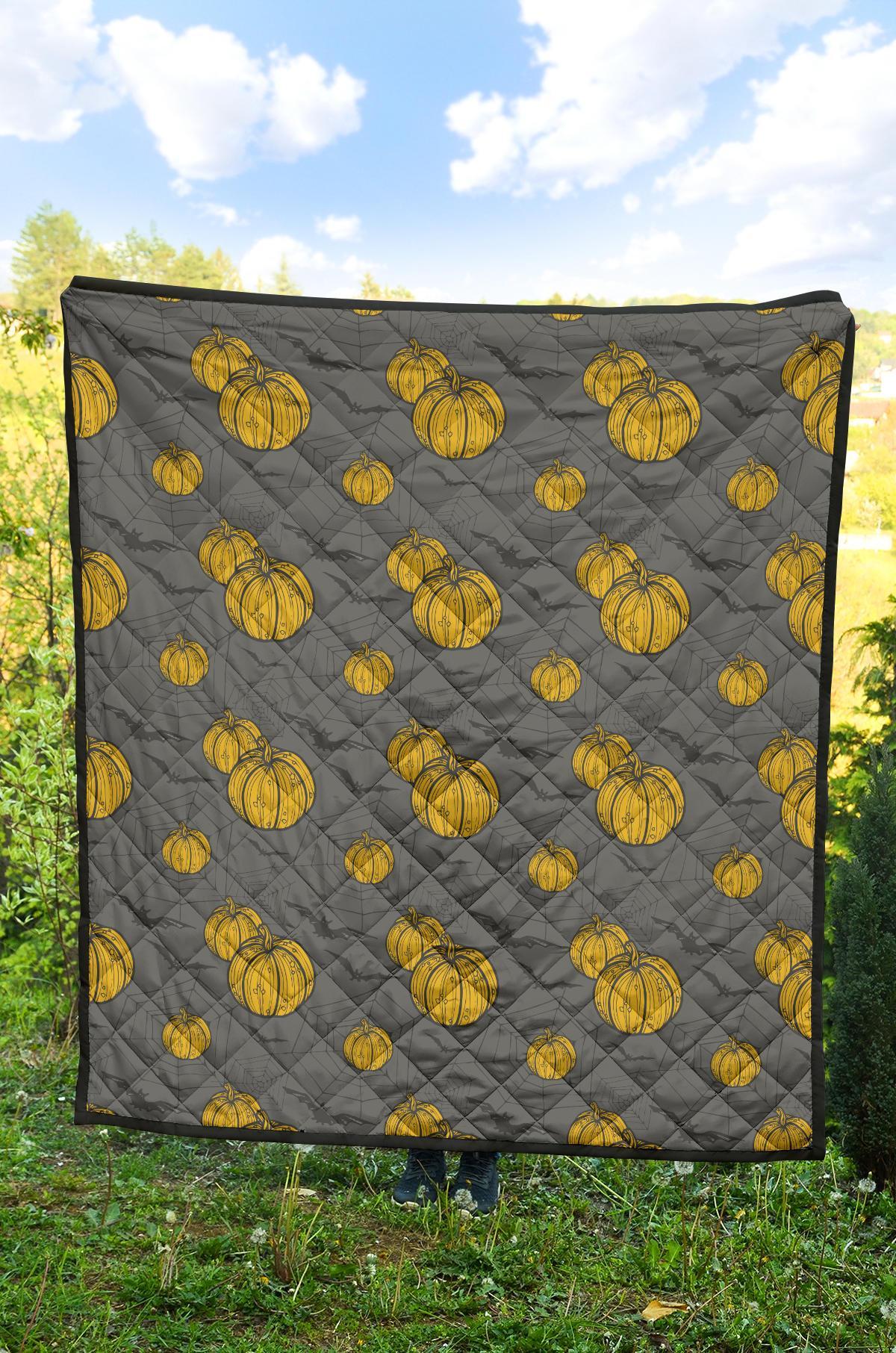 Pumpkin Pattern Print Quilt-grizzshop
