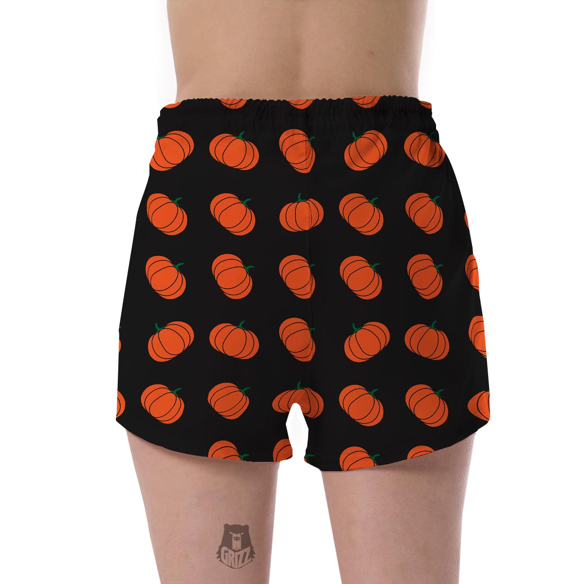 Pumpkin Print Pattern Women's Shorts-grizzshop