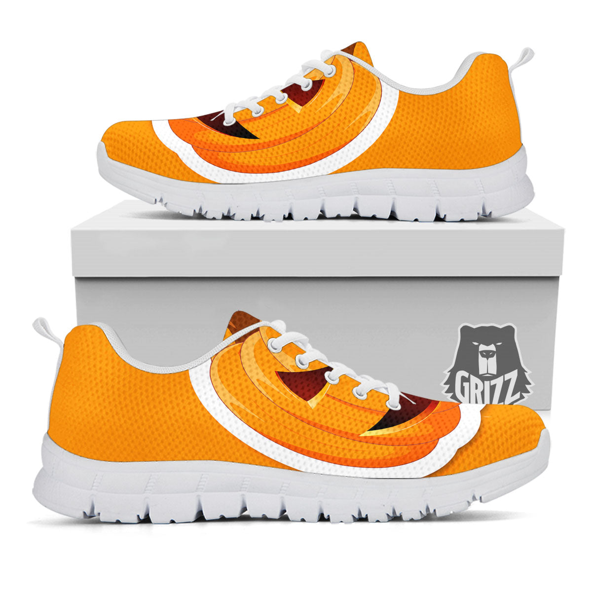 Pumpkin Print White Sneaker-grizzshop