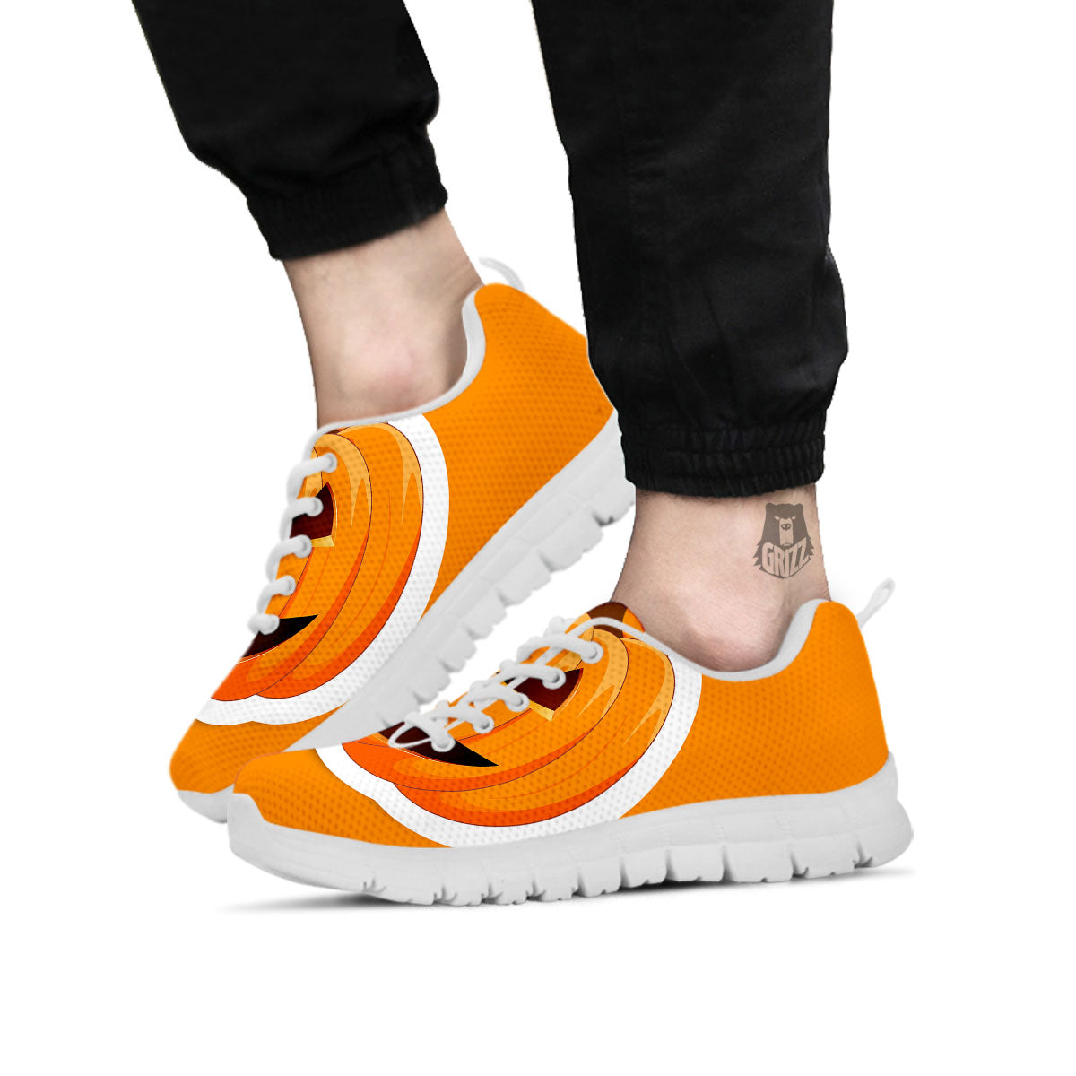 Pumpkin Print White Sneaker-grizzshop