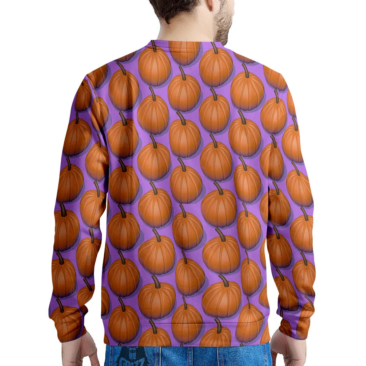 Pumpkin Wave Print Pattern Men's Sweatshirt-grizzshop