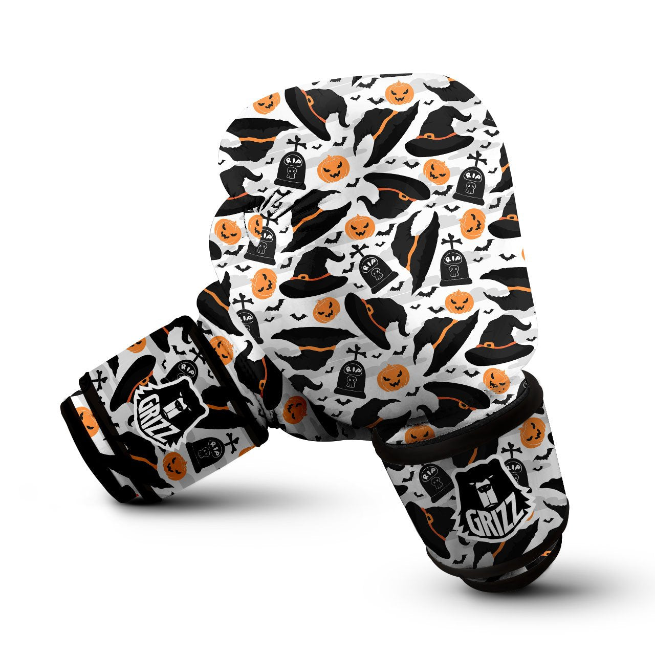 Pumpkin Witch Halloween Print Pattern Boxing Gloves-grizzshop