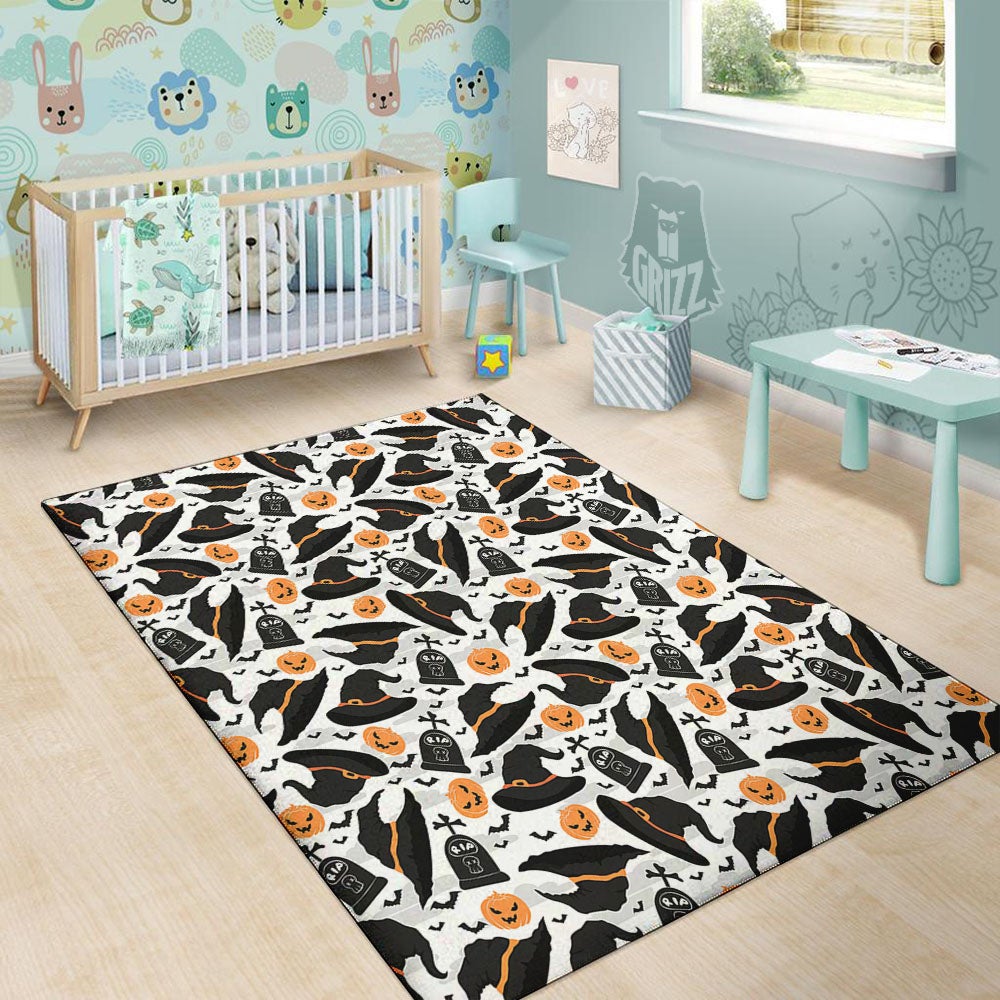Pumpkin Witch Halloween Print Pattern Floor Mat-grizzshop