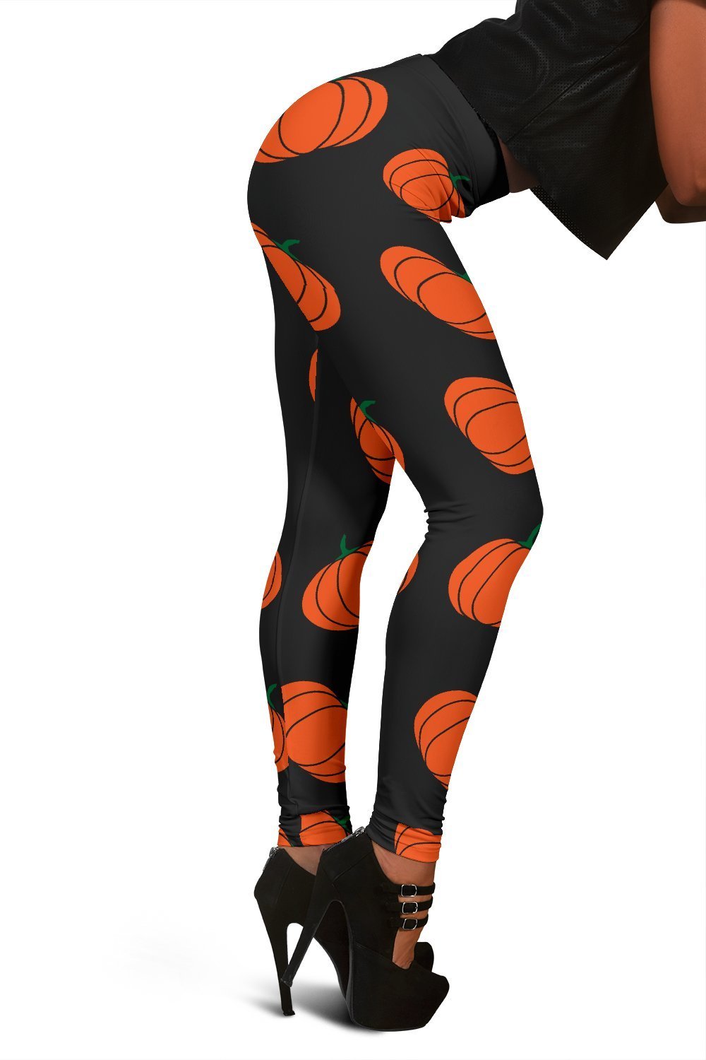 Pumpkin Print Pattern Women Leggings-grizzshop