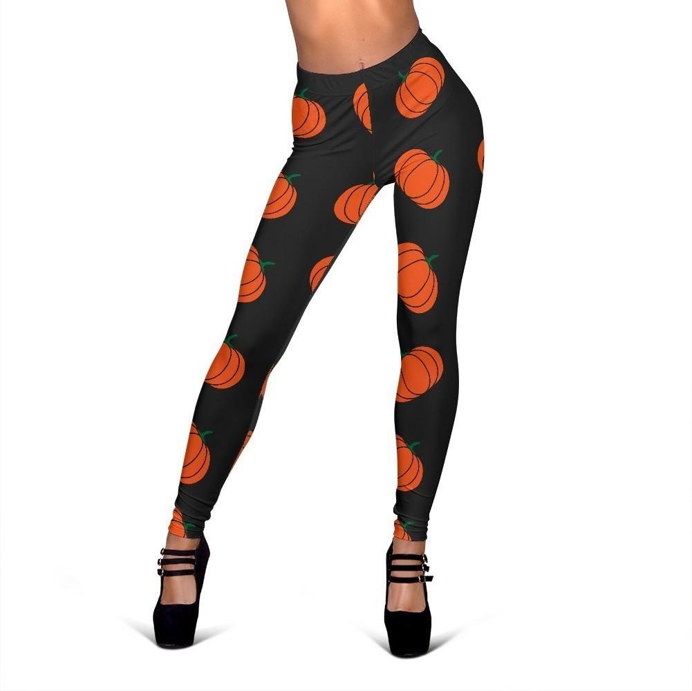 Pumpkin Print Pattern Women Leggings-grizzshop