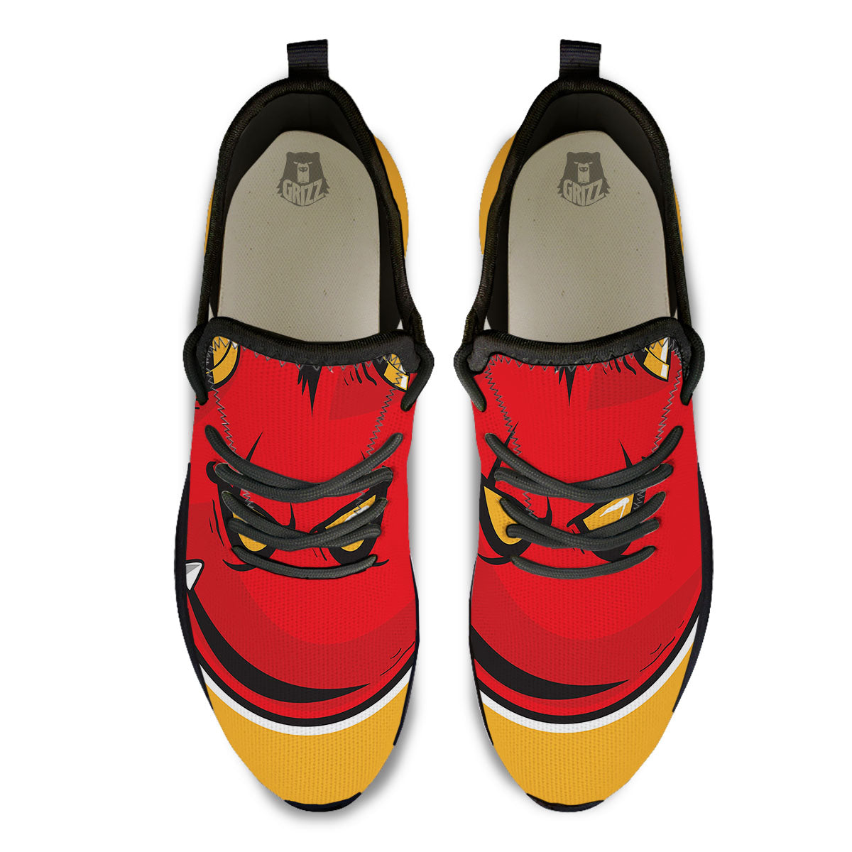 Punk Devil Mohawk Print Black Athletic Shoes-grizzshop