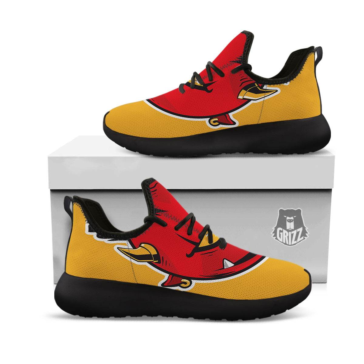 Punk Devil Mohawk Print Black Athletic Shoes-grizzshop