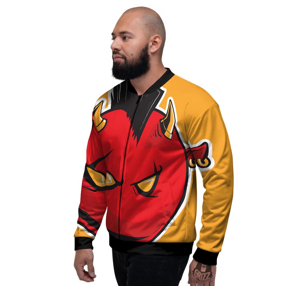 Punk Devil Mohawk Print Men's Bomber Jacket-grizzshop