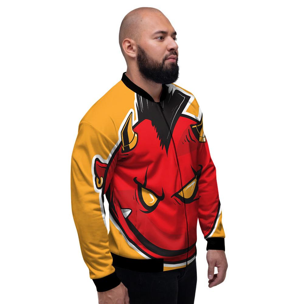 Punk Devil Mohawk Print Men's Bomber Jacket-grizzshop