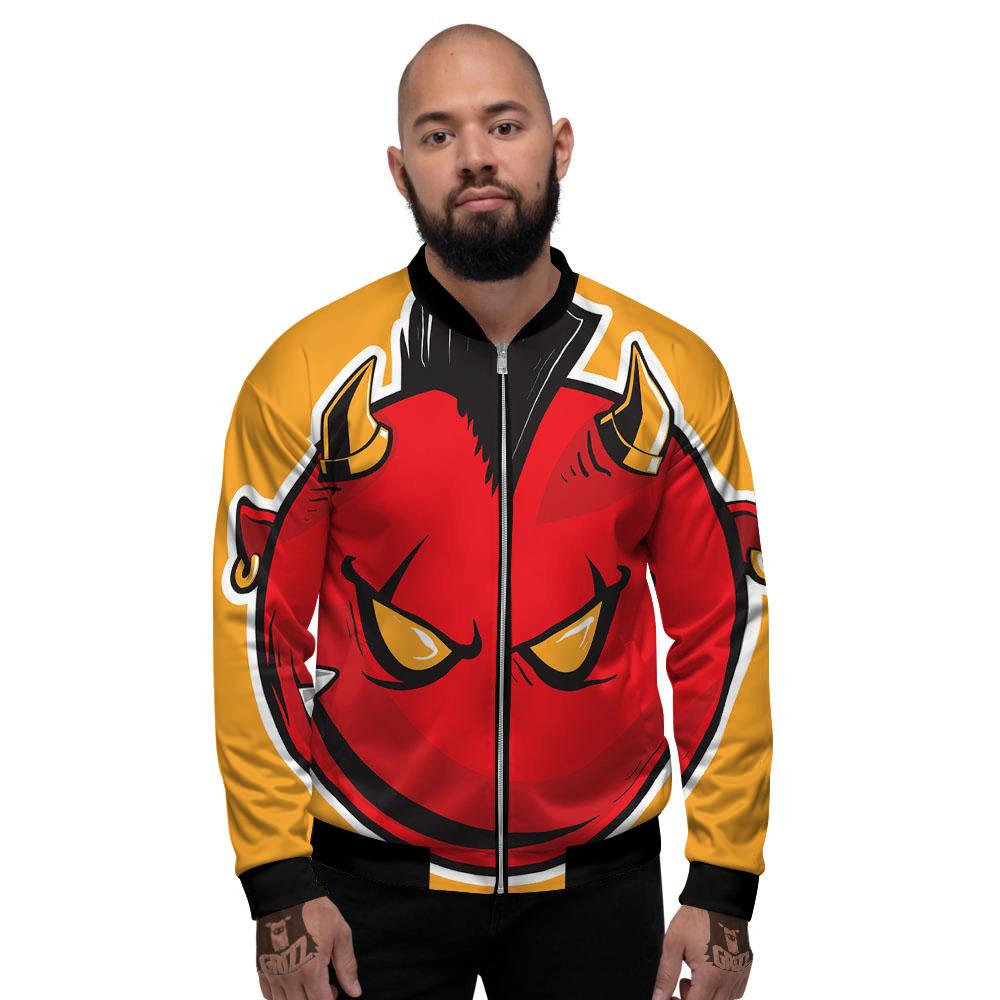 Punk Devil Mohawk Print Men's Bomber Jacket-grizzshop