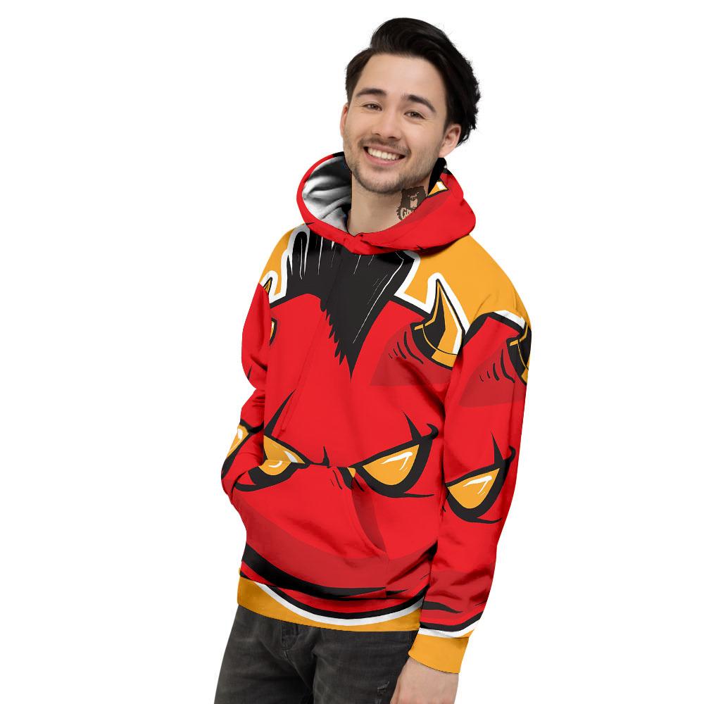 Punk Devil Mohawk Print Men's Hoodie-grizzshop