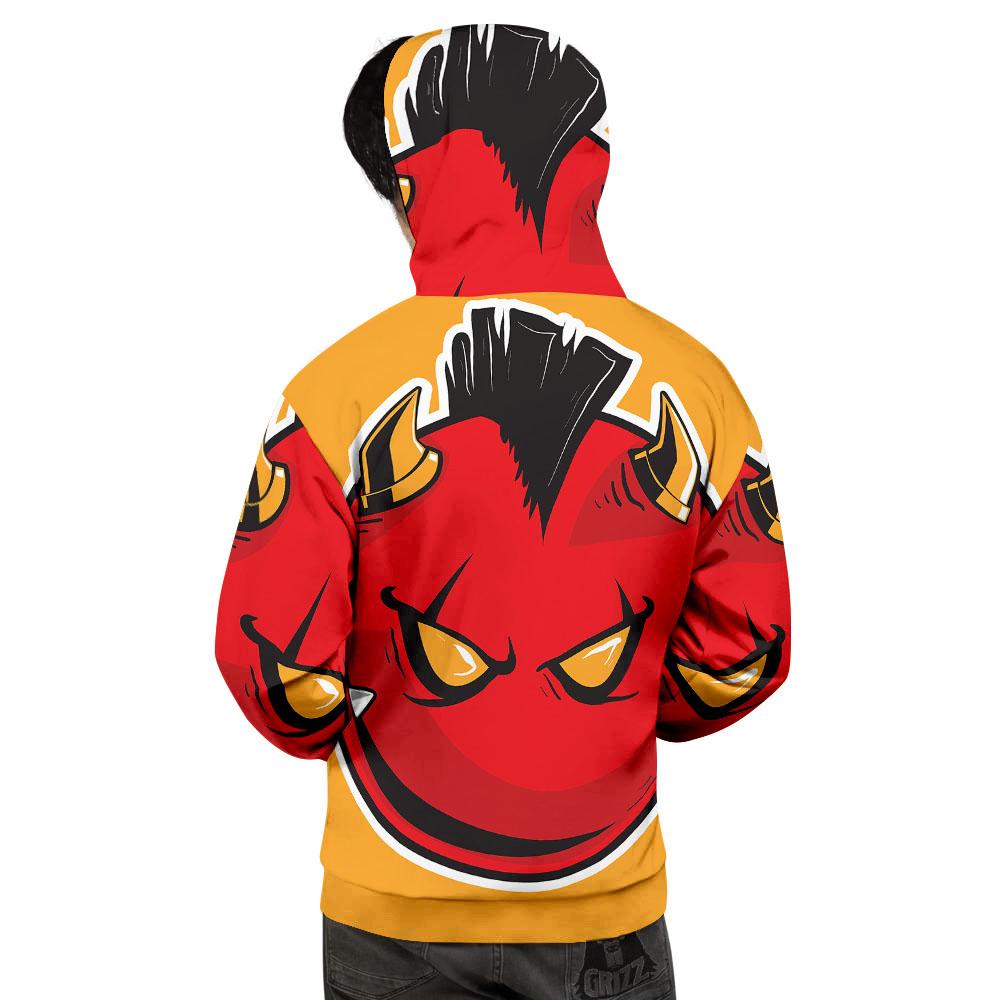 Punk Devil Mohawk Print Men's Hoodie-grizzshop