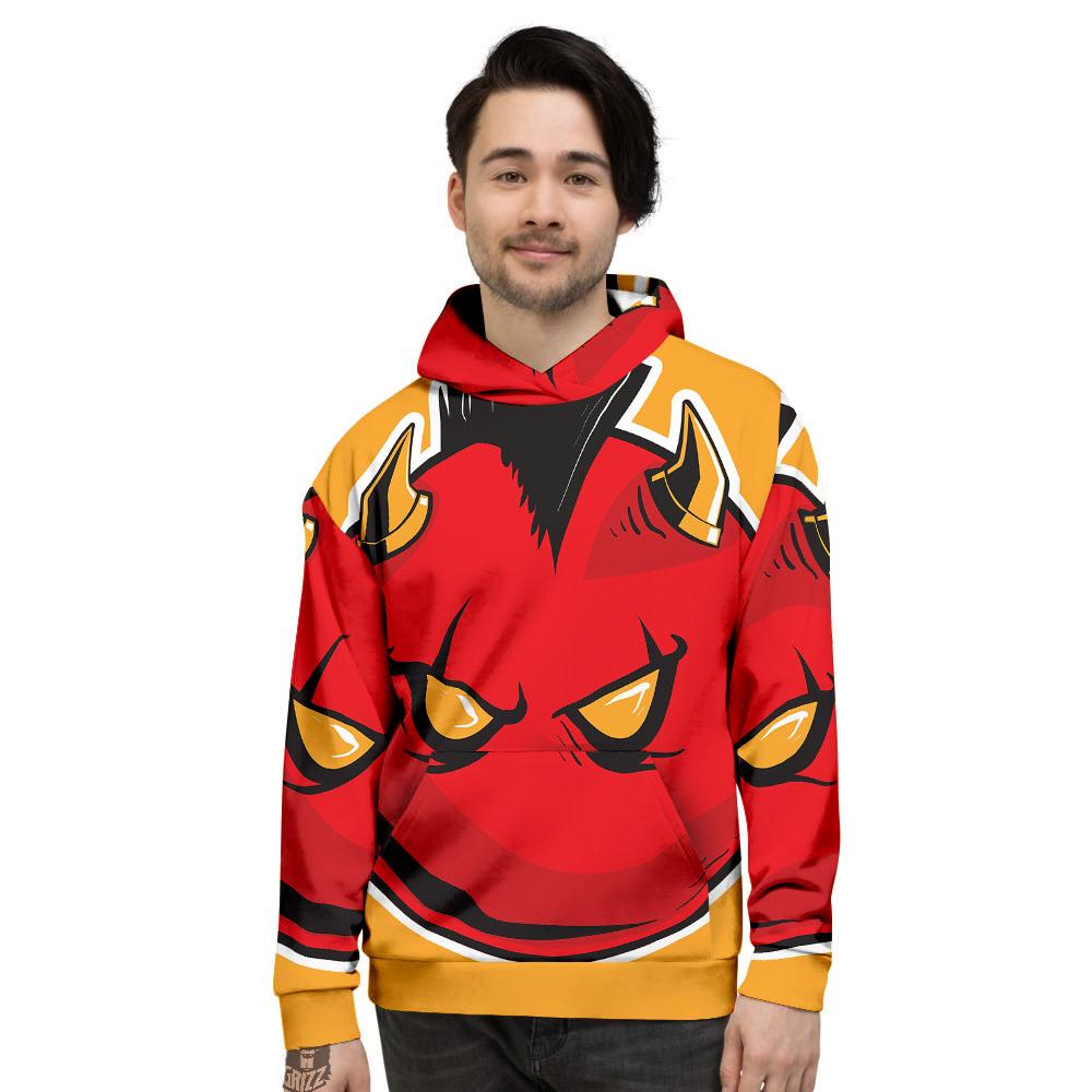 Punk Devil Mohawk Print Men's Hoodie-grizzshop
